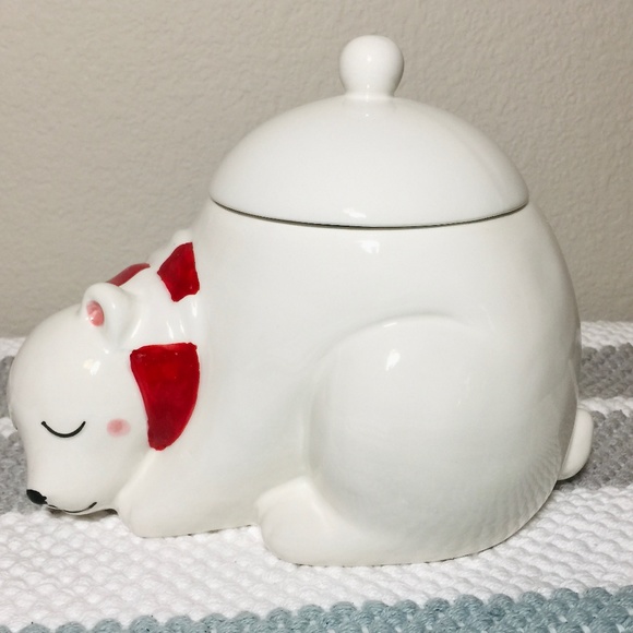 Blushing POLAR BEAR CANISTER JAR - Picture 2 of 6